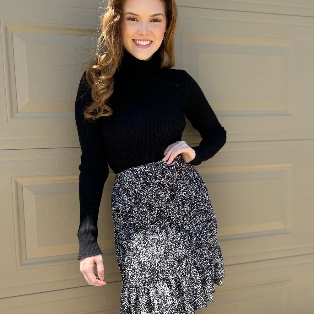 Lea & Viola Ruched Ruffled Skirt